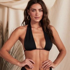 Tan + Lines Black Bikini Top